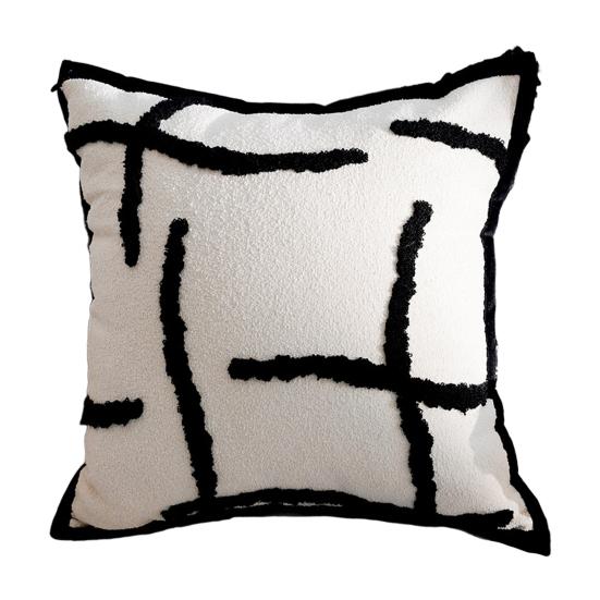 Throw Pillowcase with Hidden Zipper PP Cotton Filling Contrast Color Office Couch