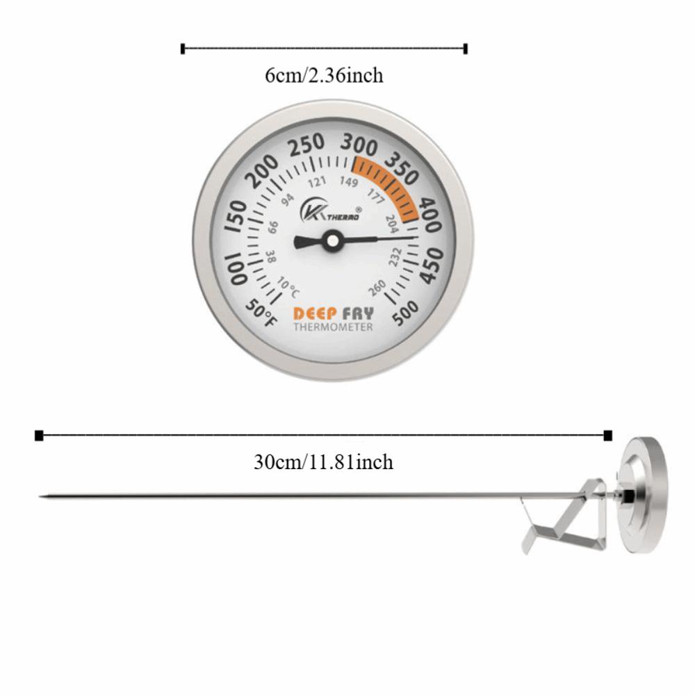 304 Stainless Steel Deep Fry Thermometer Large Dial Barbecue Thermometer  Cooking