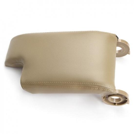Beige PU Leather Armrest Center Console Lid Cover for BMW E46 3 Series 1999-2004