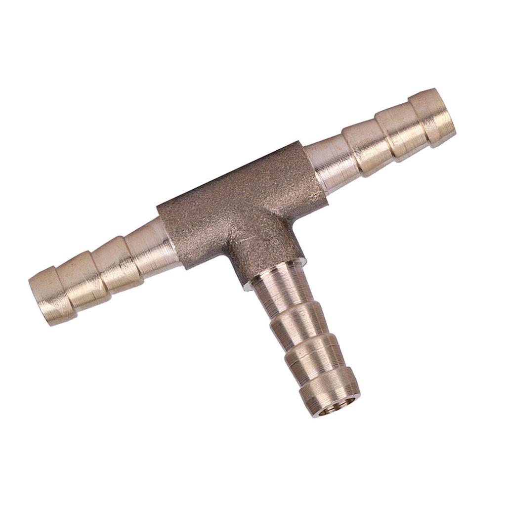 Brass T Piece 3 Way Fuel Hose Joiner Connector 6mm For Compressed   Oil Gas Pipe
