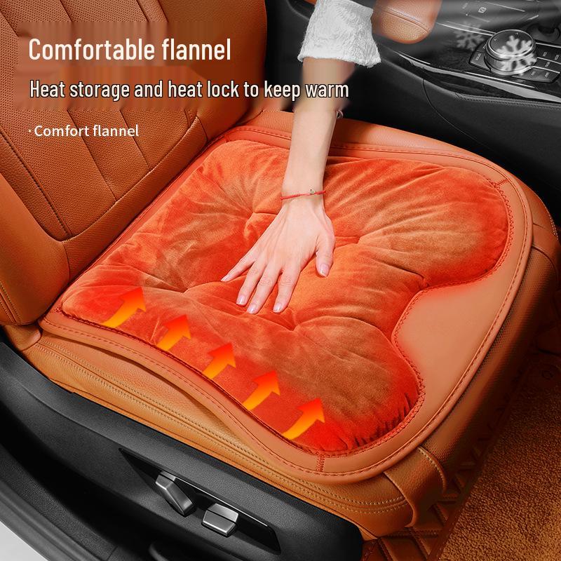 Plush Car Seat Cushion with Backrest - Thickened for Autumn/Winter Warmth