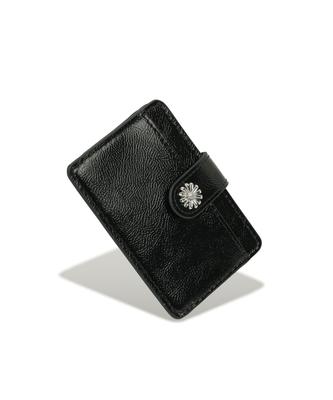 Lemasque Mini Daisy Slim Cowhide Card Holder Black