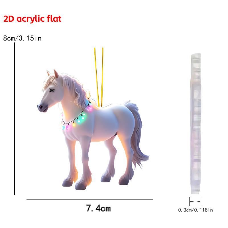 Christmas Animal Series 2D Flat Acrylic Hanging Ornaments for Christmas Party Home Decor Backpack Key Chains Tree Christmas Deco