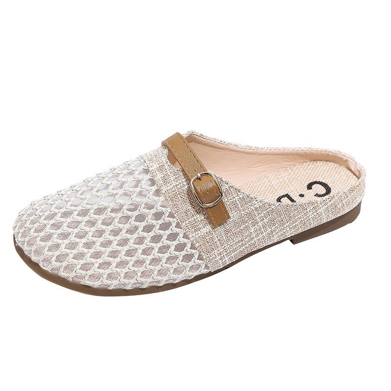 Fisherman shoes, slippers, lazy summer, low-top one-pedal shoes, women's bag head, half summer new models wear flat single shoes, women