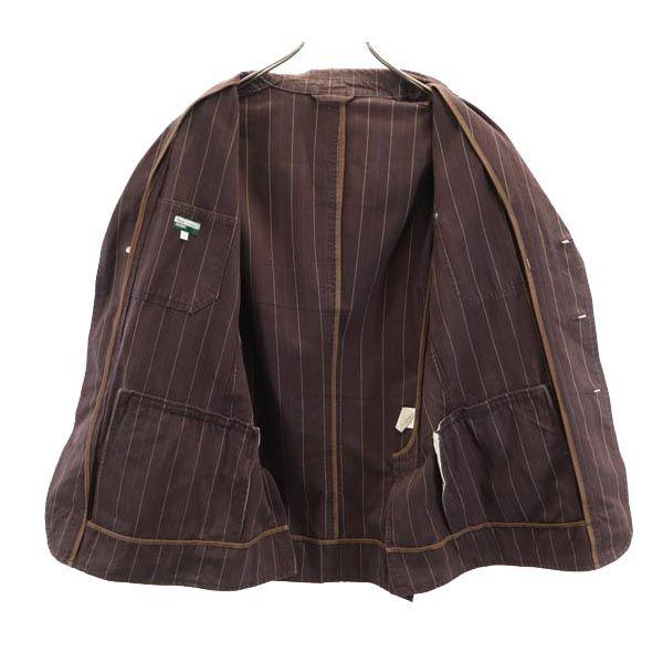 Paul Smith JEANS Gestreifte maßgeschneiderte Jacke L Braun Herren Gebraucht