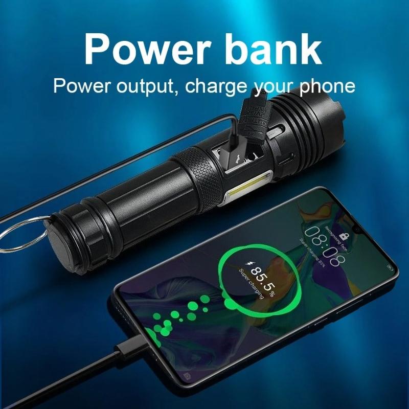 High Powerful LED Flashlights Long Range 1500M Super Bright Torch Light Type-C Rechargeable Waterproof Outdoor Camping Lamp