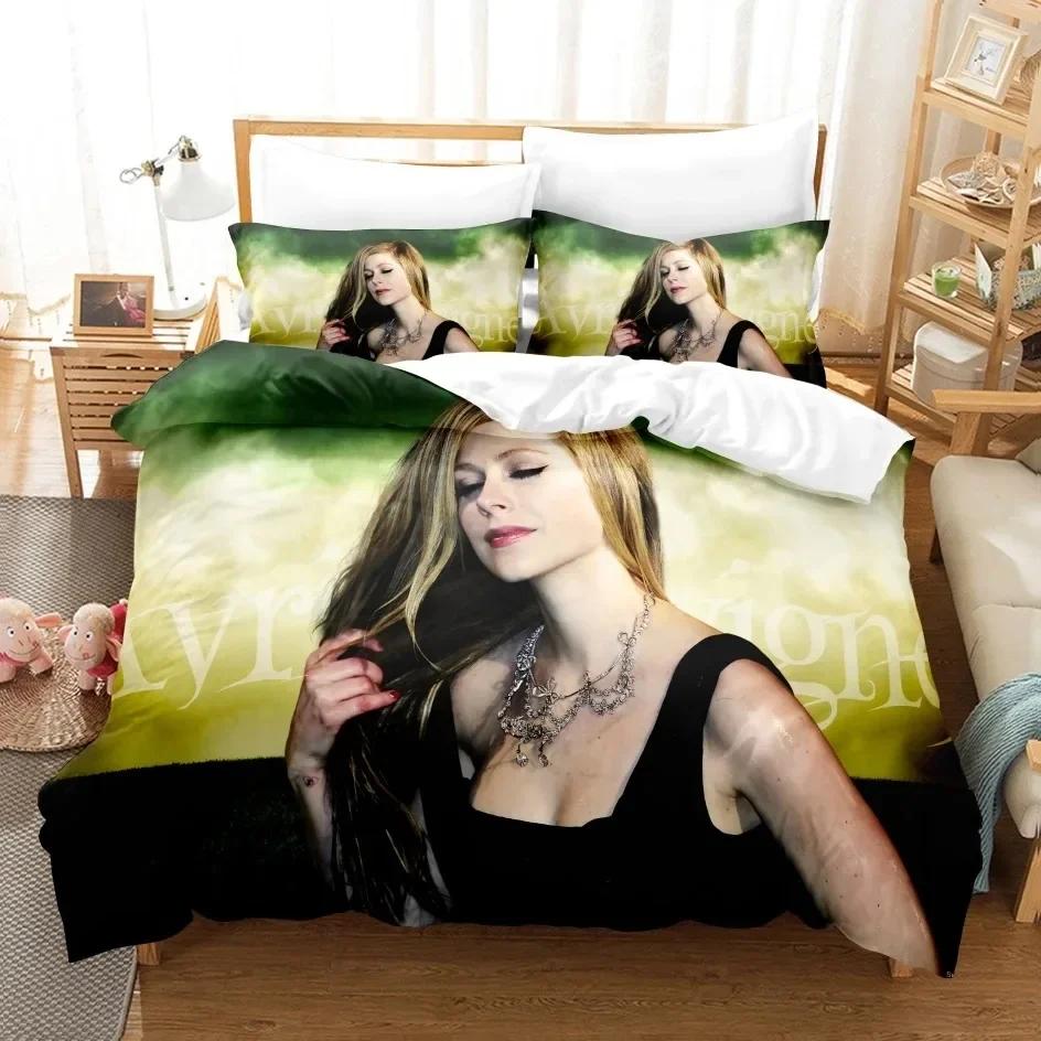 3D Avril Lavigne Bedding Set Printed Bed Set With Pillowcase Bed Duvet Cover Soft Single Double Queen Super King Size Kids Adult