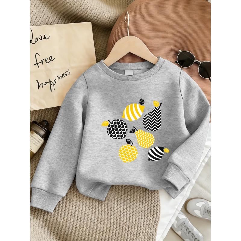 European Sizes Cute and Fun Printed Pattern, Thin and Versatile Comfortable Round Neck Hoodie for 0-3 Year Old  Kids , Suitable for Outdoor Wear