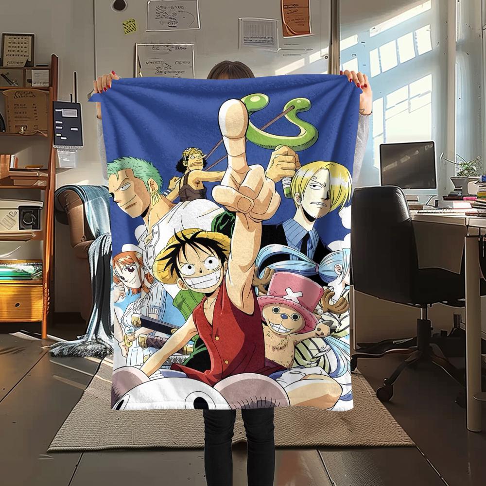 One Piece character Print Flannel Blanket,High quality Comfortable for All Seasons,Home Decor,Warmth and Comfort,Perfect for Christmas Gifts