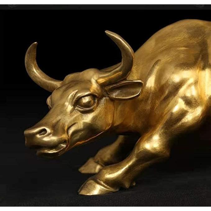 Feng Shui Goods Copper Cow Cow Figurine Wall Street Cow Bronze Statue Twelve Zodiac Copper Amulet Feng Shui Good Luck Figurine Lucky Charms Money