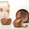 Acacia Wooden Bowl Japanese Style Wooden Tableware Household and Basin Fruit Plate Salad Whole Soup Bowl Wooden Bowl
