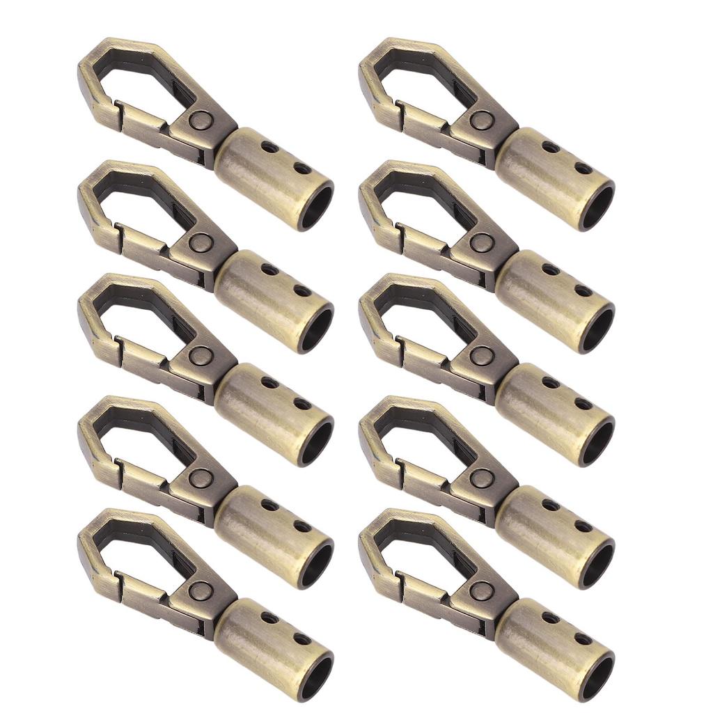 10 Set Cord End Cap Rope Stop Snap Decking Fittings Bulk for Jewelry Making with 6mm Zinc Alloy