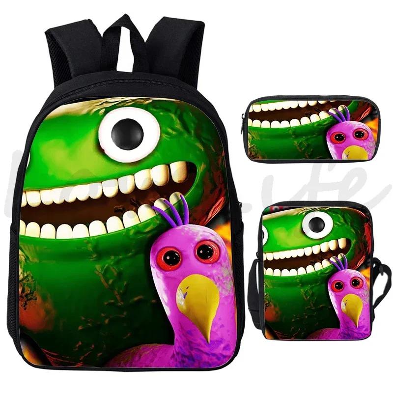 3Pcs/set Garten Of BanBan Backpack Anime Game School Bags Boys Girls Bookbag Cartoon Large Capacity Children Schoolbag Mochila