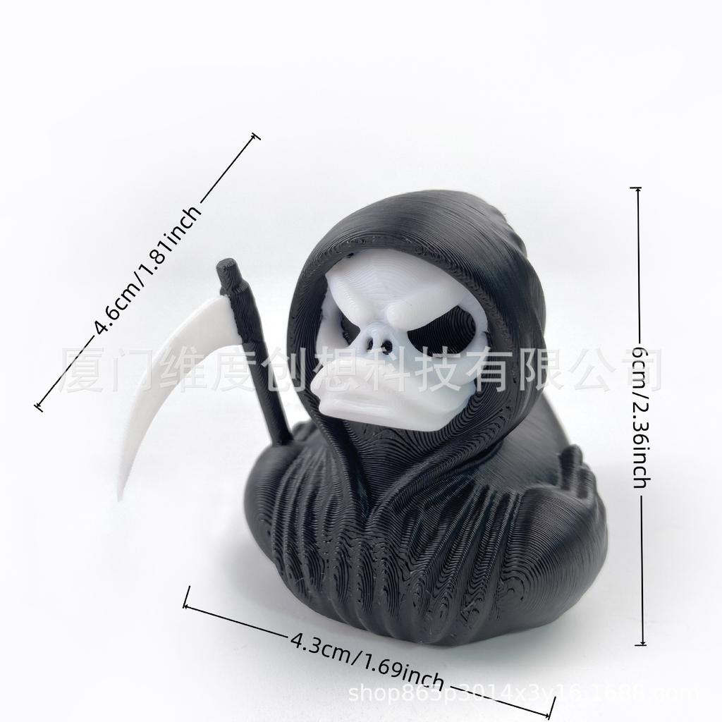 3D Grim Reaper Duck Printed Scary Death Duck Statue Suitable for Home Decoration Halloween Decoration for Haunted House Party