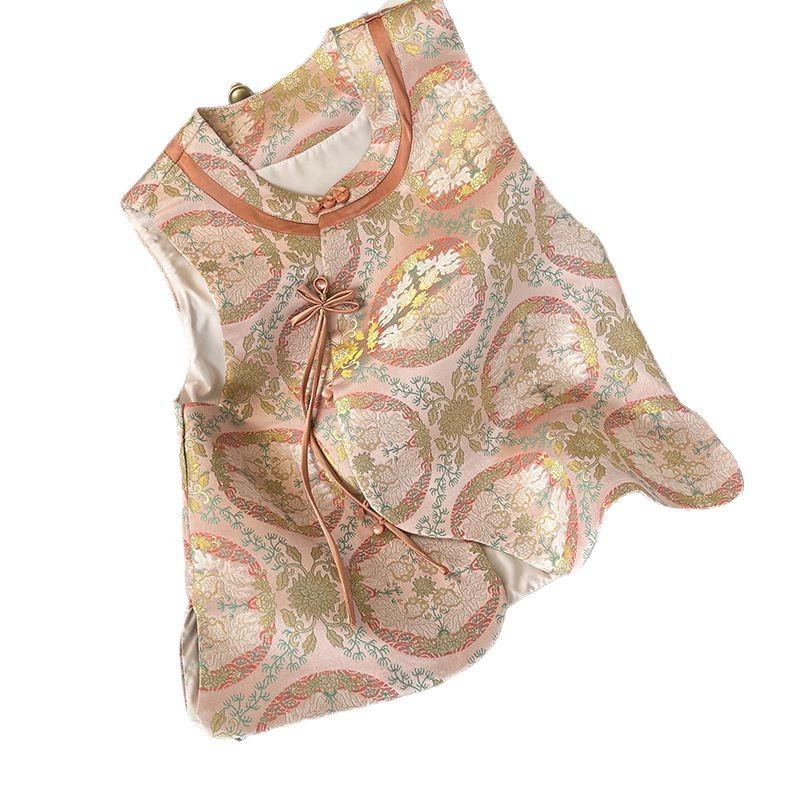 Neues Jacquard handgefertigtes Goldfaden Scheibenschnallen Weste Damen 2025 Temperament gestapelte Weste