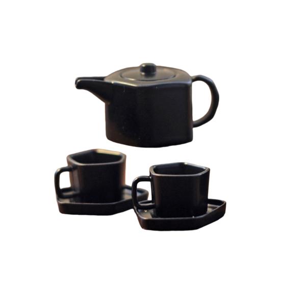

1 комплект 1:12/1:6 милых реалистичных кукольных домиков маленького размера, миниатюрный чайный чайник, чашка с блюдцем, модель кукольного домика, посуда для напитков для развлечений M чёрный