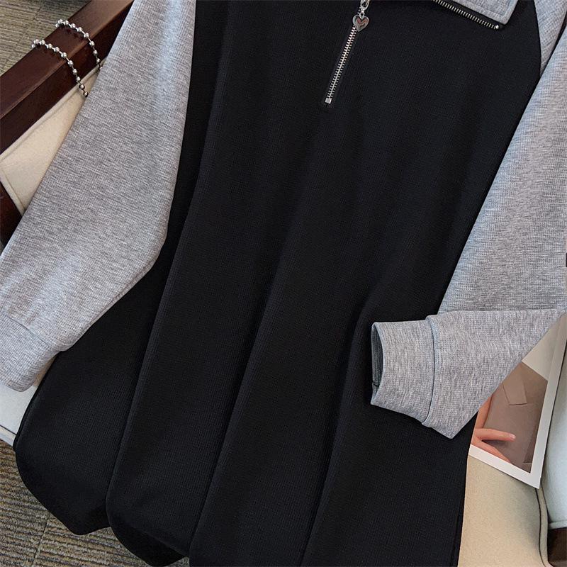 Plus Size Women's Loose Hoodie Dress - Bust 150/160 Cm, Sizes 200-350 Jin