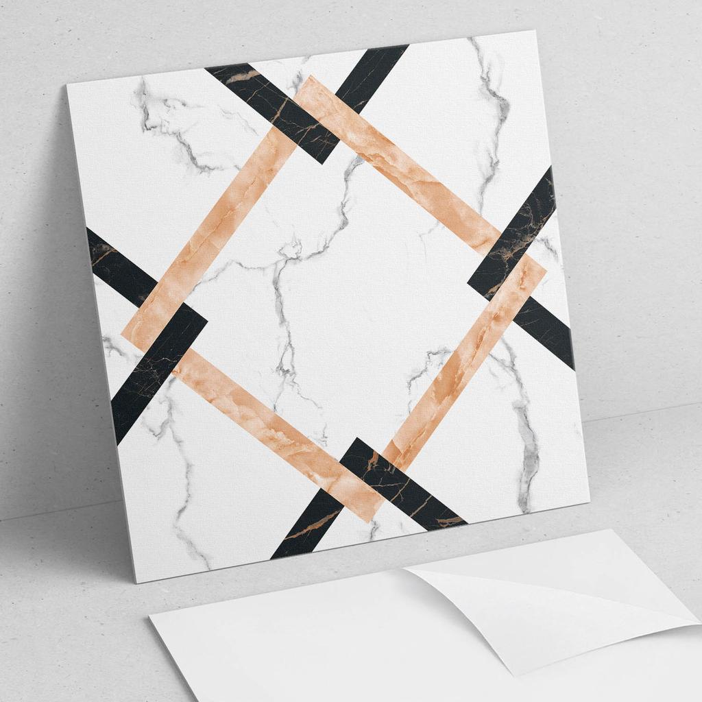Self-Adhesive Vinyl Tiles Geometric Marble Patterns 9x30x30 cm