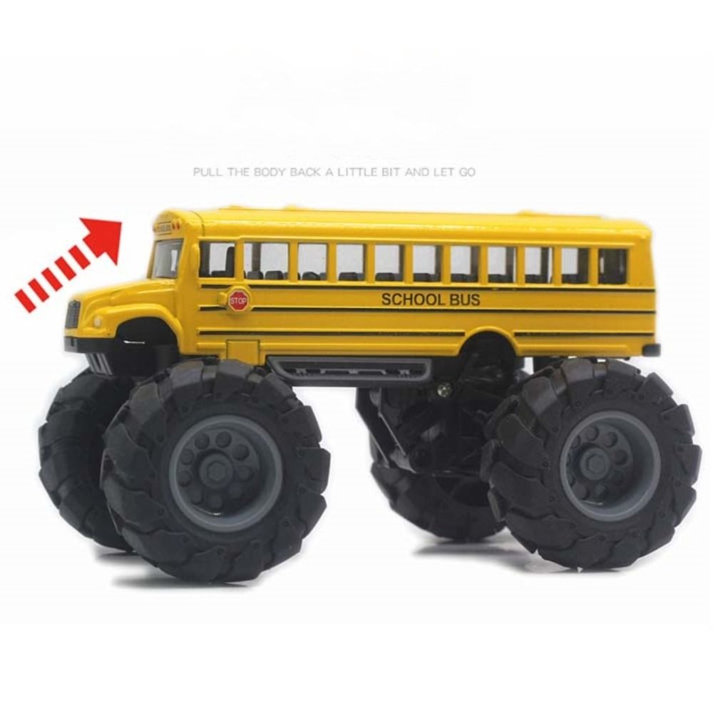 1:43 Scale School Bus Model Simulation School Bus Vehicles Toys Pull Back Car Toy Kids Toy