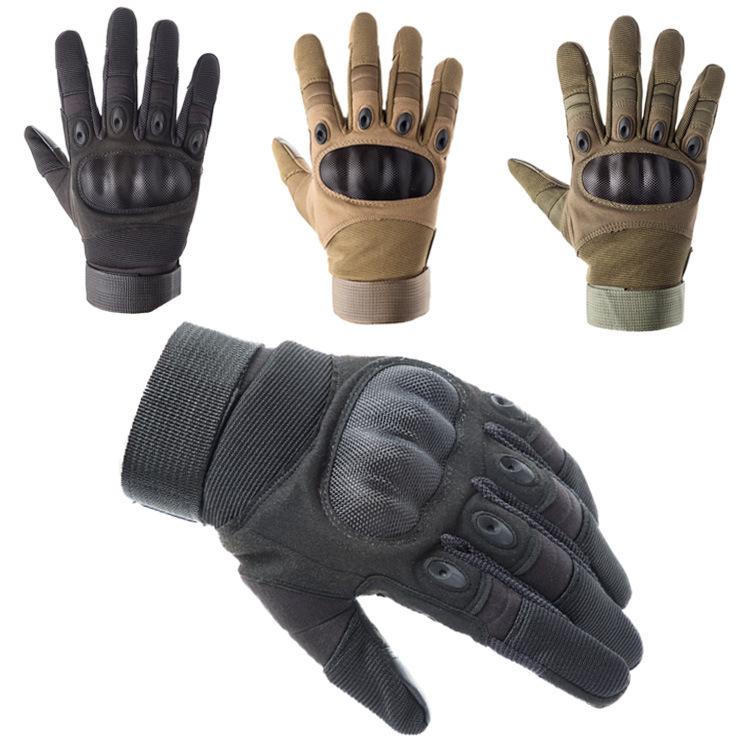 Cloth Shell Tactical Full-Finger Gloves, Men Outdoor Touchscreen Climbing Cycling Training Combat Gloves