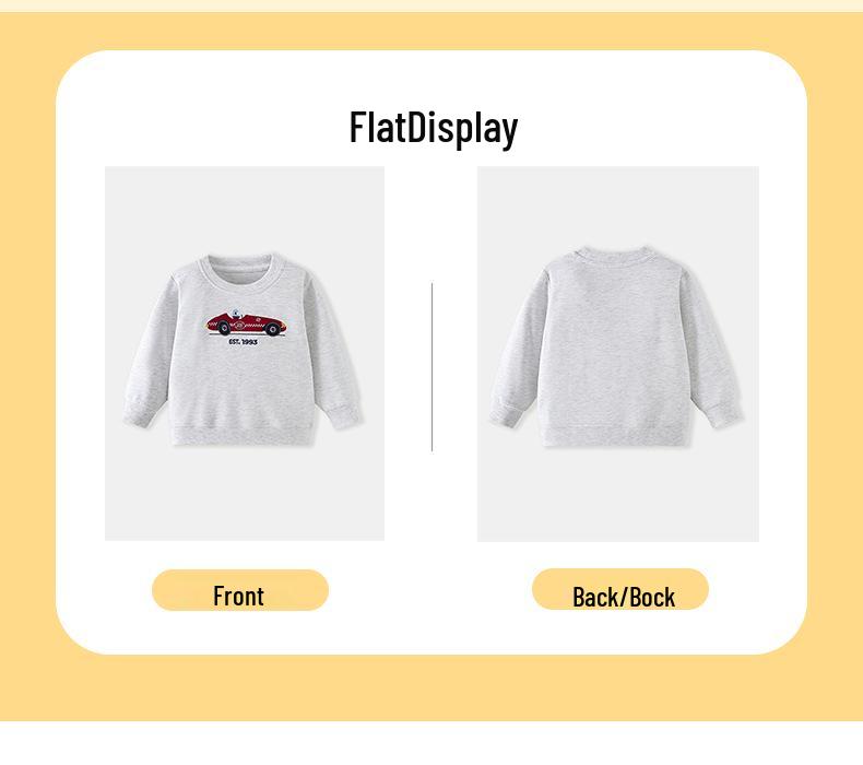 Autumn/Winter Boys' Retro Embroidered Round Neck Sweatshirt - 26 Years Experience