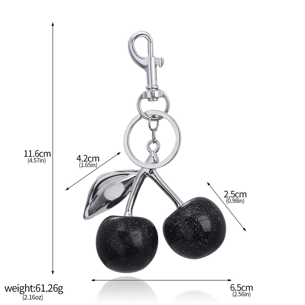 Fashion Delicious Red Cherry Keychain Summer Fruits Cherries Pendant Keyring For Women Men Jewelry Bag Key Accessories Gift