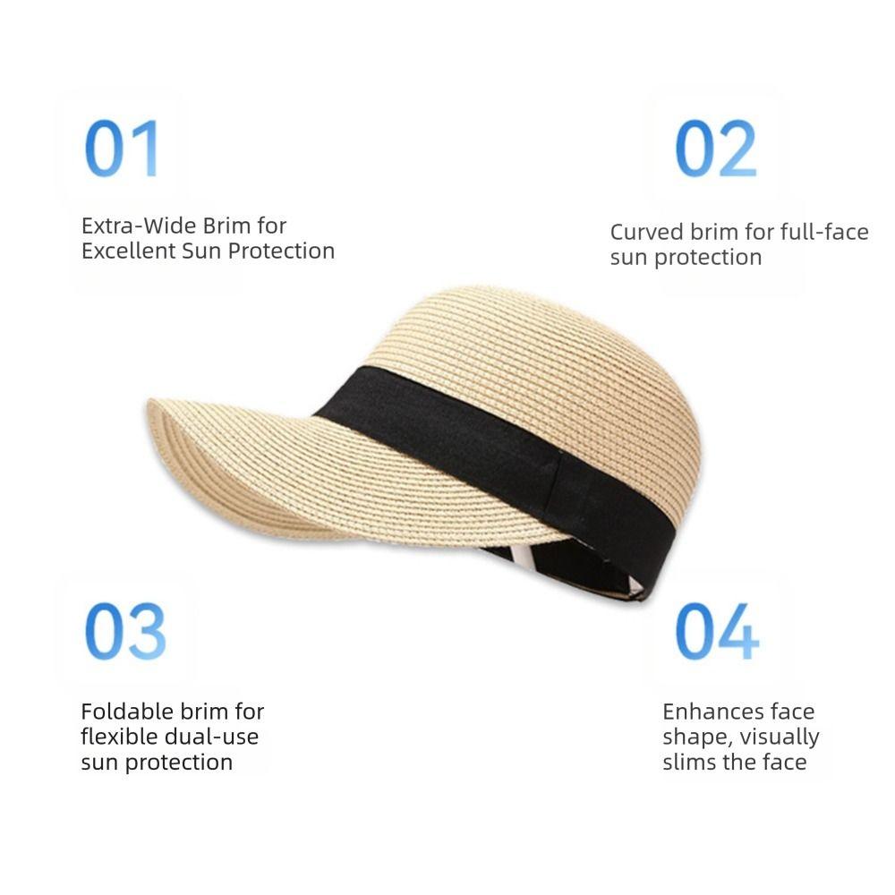 Woven Straw Baseball Cap Breathable Peaked Cap Korean Style Straw Hats  Beach