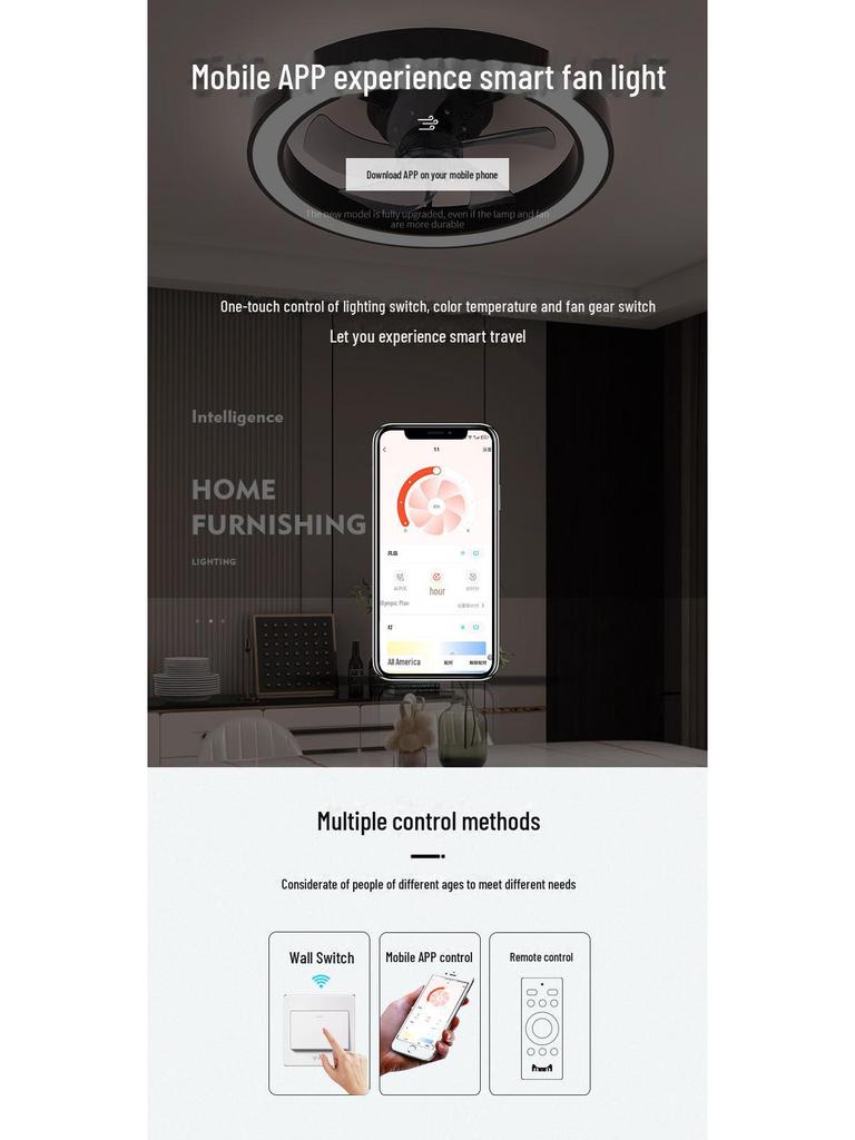 Integrated Ceiling Fan Lamp for Bedroom & Restaurant - 2024 Model