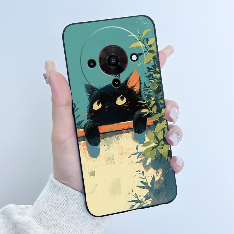 Cute Cartoon Case For ZTE Blade A76 5G Z2469N Capa Funda Printing Shell Protective Cover Soft Silicone Black Casing Coque