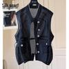 Women's V-Neck Single-Breasted Mid-Length Vest