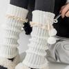 Lolitas Beinstulpen Gestrickte Beinstulpe Süße Weite Bündchen Knöchel Haufen Socken Schülerinnen Fußbedeckung Spitze Rüschen Beinsocken