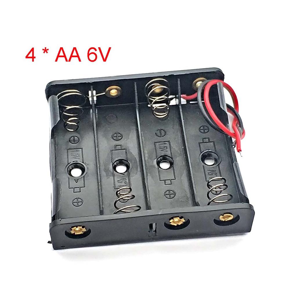 Black Plastic AA Size Power Battery Storage Case Box Holder Leads with 1 2 3 4 Slots AA Size Power Battery Storage Case Box