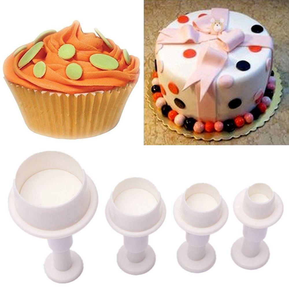 Plastic Baking Round Circle Cookie Cake Cutter Mold Biscuit Sugar Plunger Fondant Craft Decor