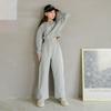 Korean Style Casual Two-Piece: Trendy Top & Fashionable Trousers for Girls - Spring & Autumn