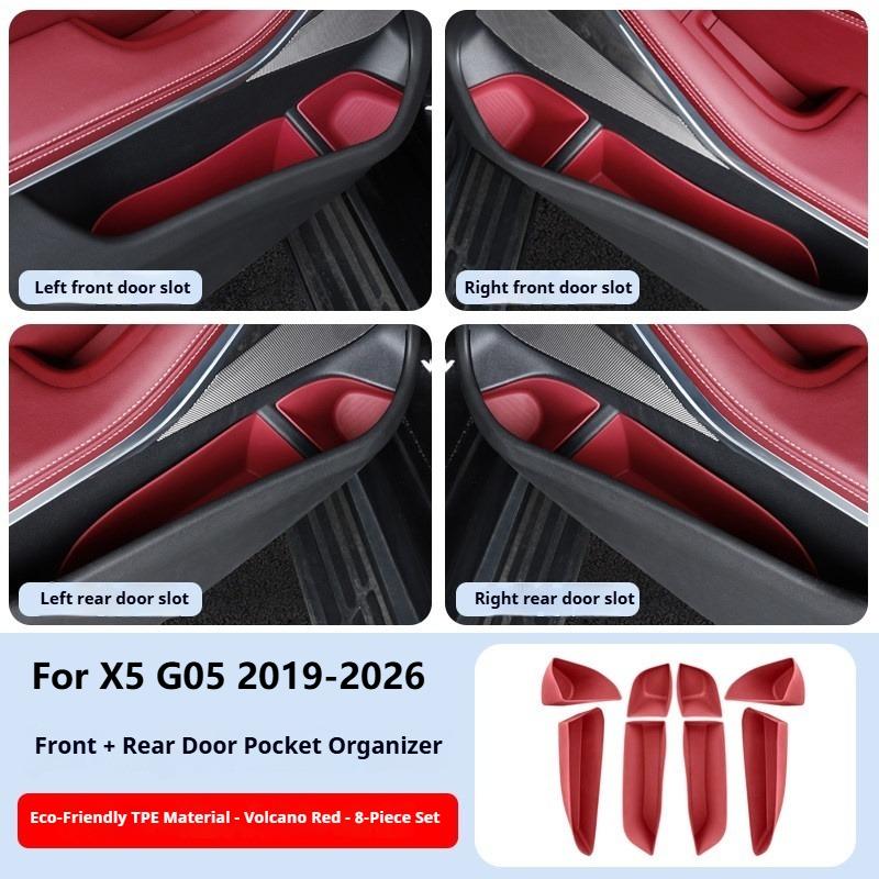 For X5 G05 2026 Door Slot Storage Box Organizer Stowing Pad Interior Decorative Car Accessories