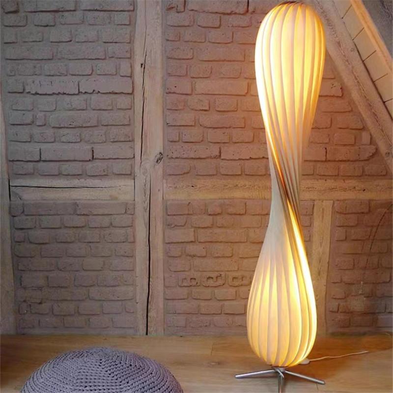 Wabi Sabi Tall Wood Floor Lamp Retro Japanese Grass Skirt Light Living Room Bedroom Designer Simple Sofa Corner Standing Lamp