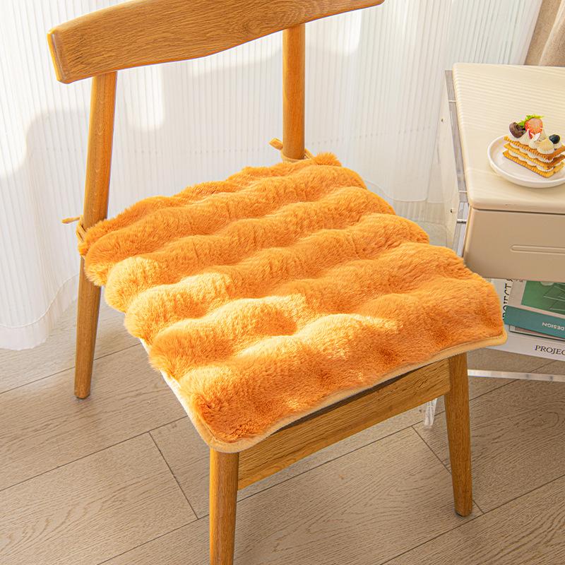 Light Luxury Rabbit Plush Seat Cushion Chair Pad Classroom Office Winter Student Sedentary Comfortable Warm Cozy Essential Aid