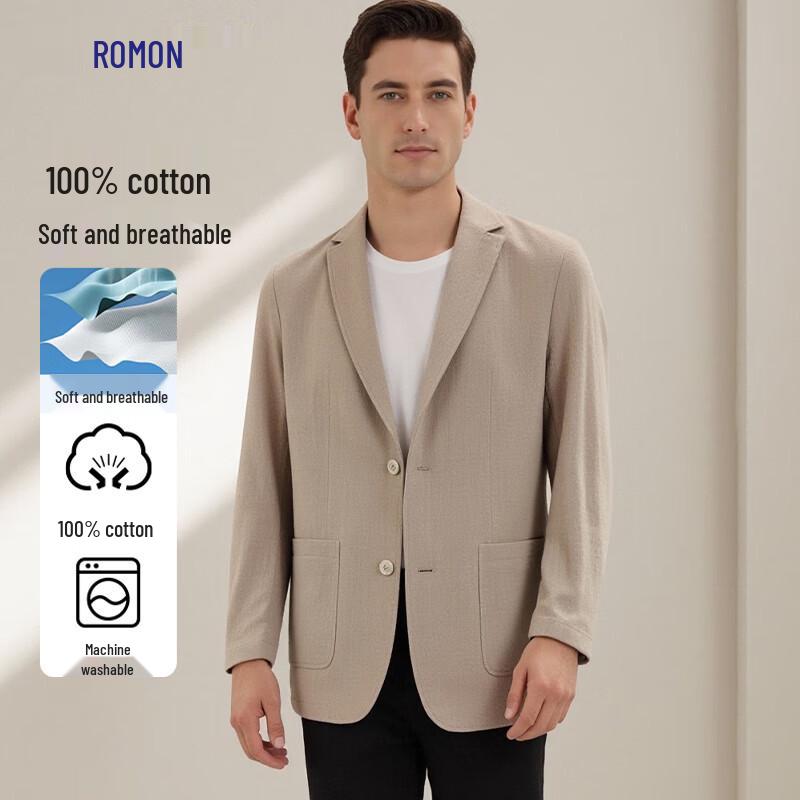 Romon Men s 100% Cotton Thin Business Casual Blazer 2XL