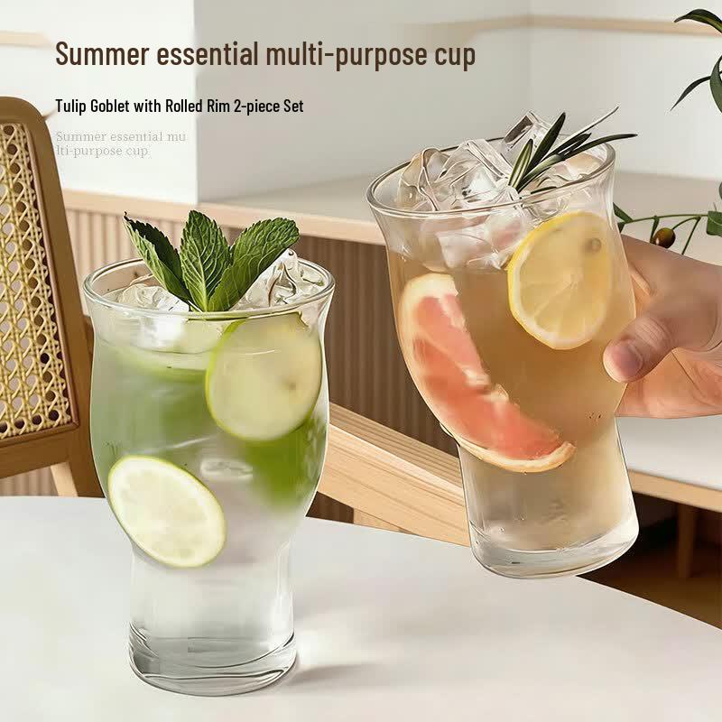 Jiwu Forest Large Capacity Glass Bubble Water Cups (Set of 2)