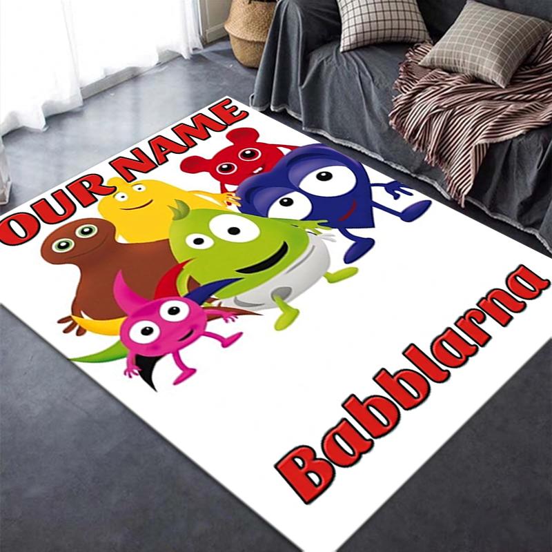 Custom Name Babblarna Carpet Rug for Living Room Bedroom Home Sofa Decoration,Kids play Non-slip Floor Mat