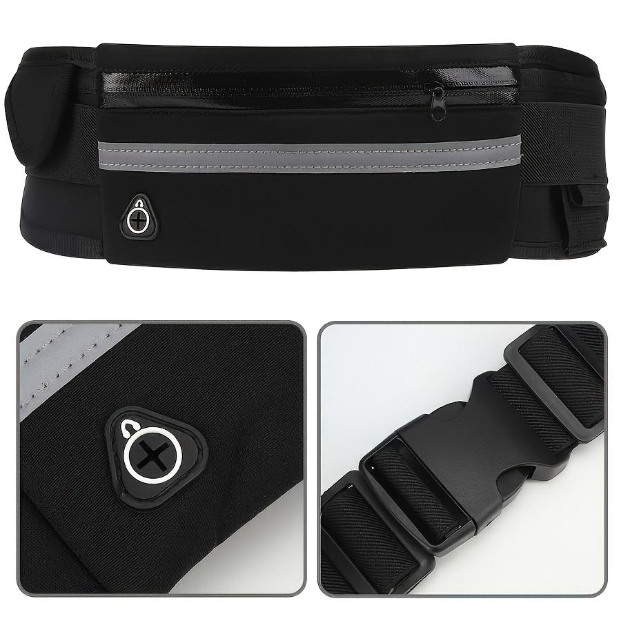Reflective Multi-Functional Running Waist Bag with Phone Pocket and Bottle Holder, Zipper Closure, Durable Polyester - Ideal for Hiking