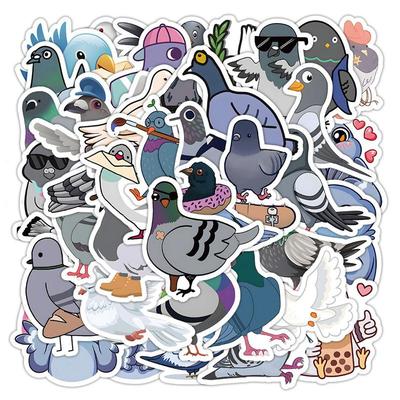 10/60Pcs Funny Cartoon Cute Pigeon Stickers Columba Dove Bird Graffiti Stickers for DIY Luggage Laptop Skateboard Motorcycle Bicycle Stickers