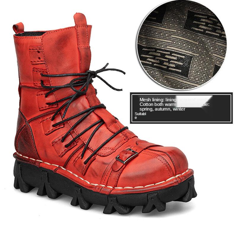 

Мужские мотоциклетные ботинки из натуральной кожи, тактические ботинки для пустыни, ботильоны, зимняя обувь, армейские ботинки в стиле милитари, ботинки в стиле панк с черепом 40 красный