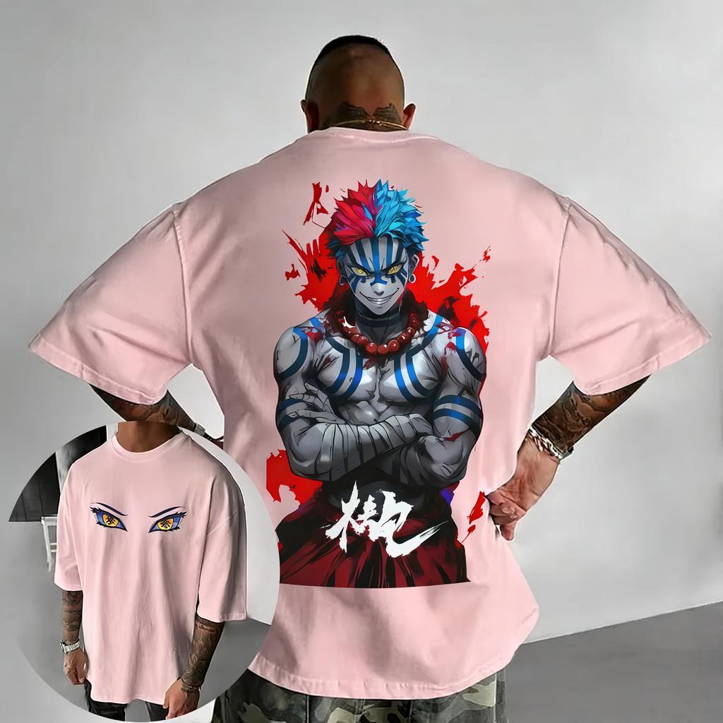 Demon Slayer Anime Printed Men and Women Oversized Tshirt Couple Street Fashion Casual Parent Child Top Harajuku Y2K Summer