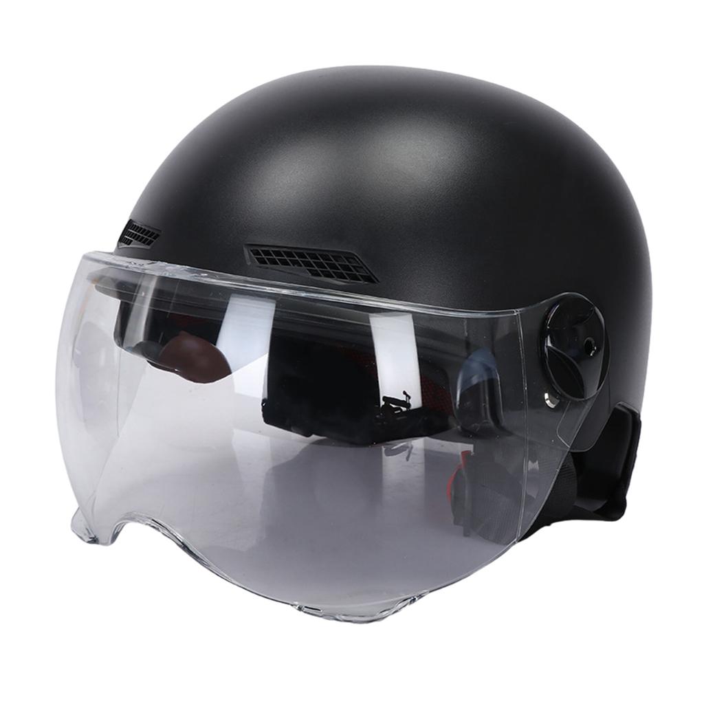 Men Motorcycle Helmet,Woman Electric Motor Car Scooter Bike Open Face Half Helmet,Anti-UV Safety Hat Bicycle Cap with Goggles