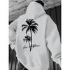 Coconut Tree Pattern Men's Fashion Printed Hooded Sweatshirt