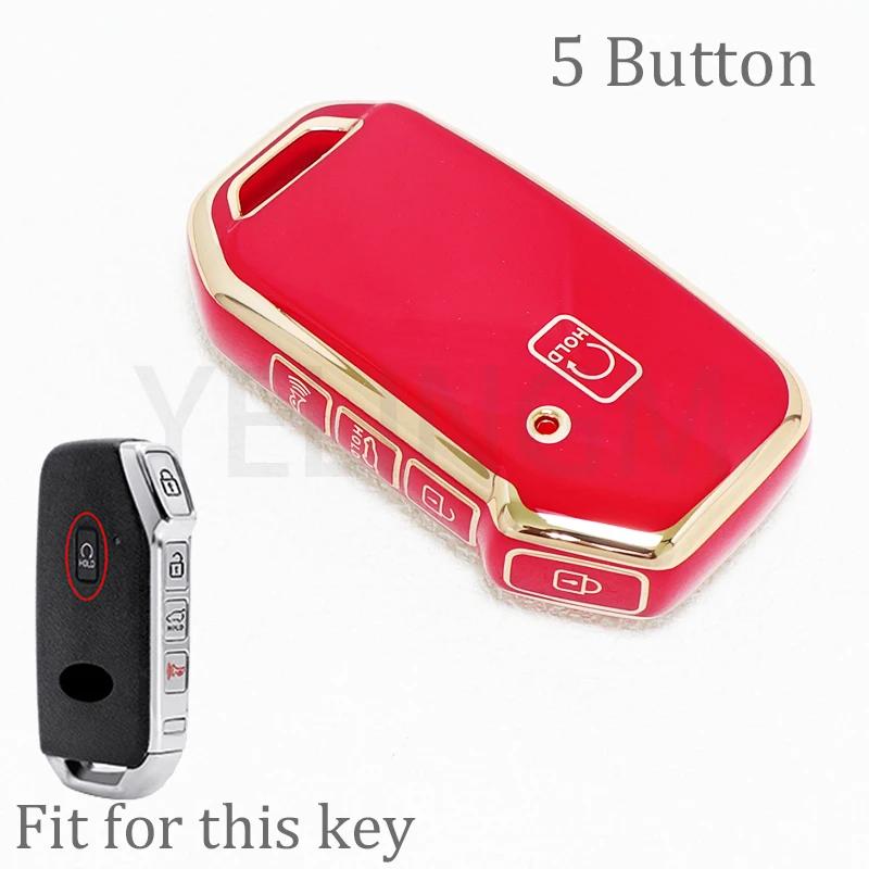 Remote Key Smart 5 Button Tpu Car Key Case Cover For Kia Telluride Telluride Sx Sportage R K5 Gt Line Seltos