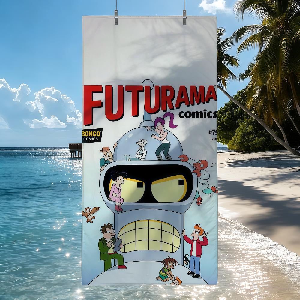 Funny Cartoon F-Futurama Towel Drying Bath Towel Applicable To Light Swimming Camping Yoga Beach Out