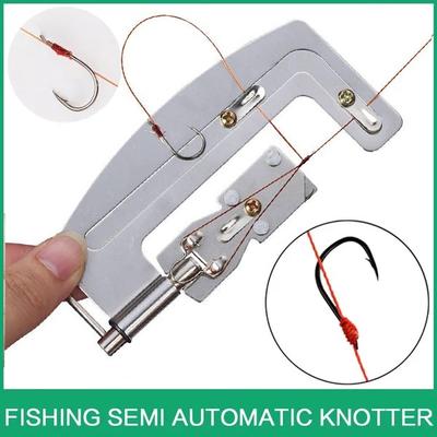 High Quality Semi Automatic Fishing Hooks Line Tier Machine Portable Stainless Steel Fish Hook Line Knotter Tying Binding Stonego Fishing Tool