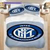 Emblema Inter Milan Sfondo Vivace Set da Tre Pezzi (1 * copripiumino + 2 * federa, senza nucleo) Set biancheria da letto regalo di Natale compleanno
